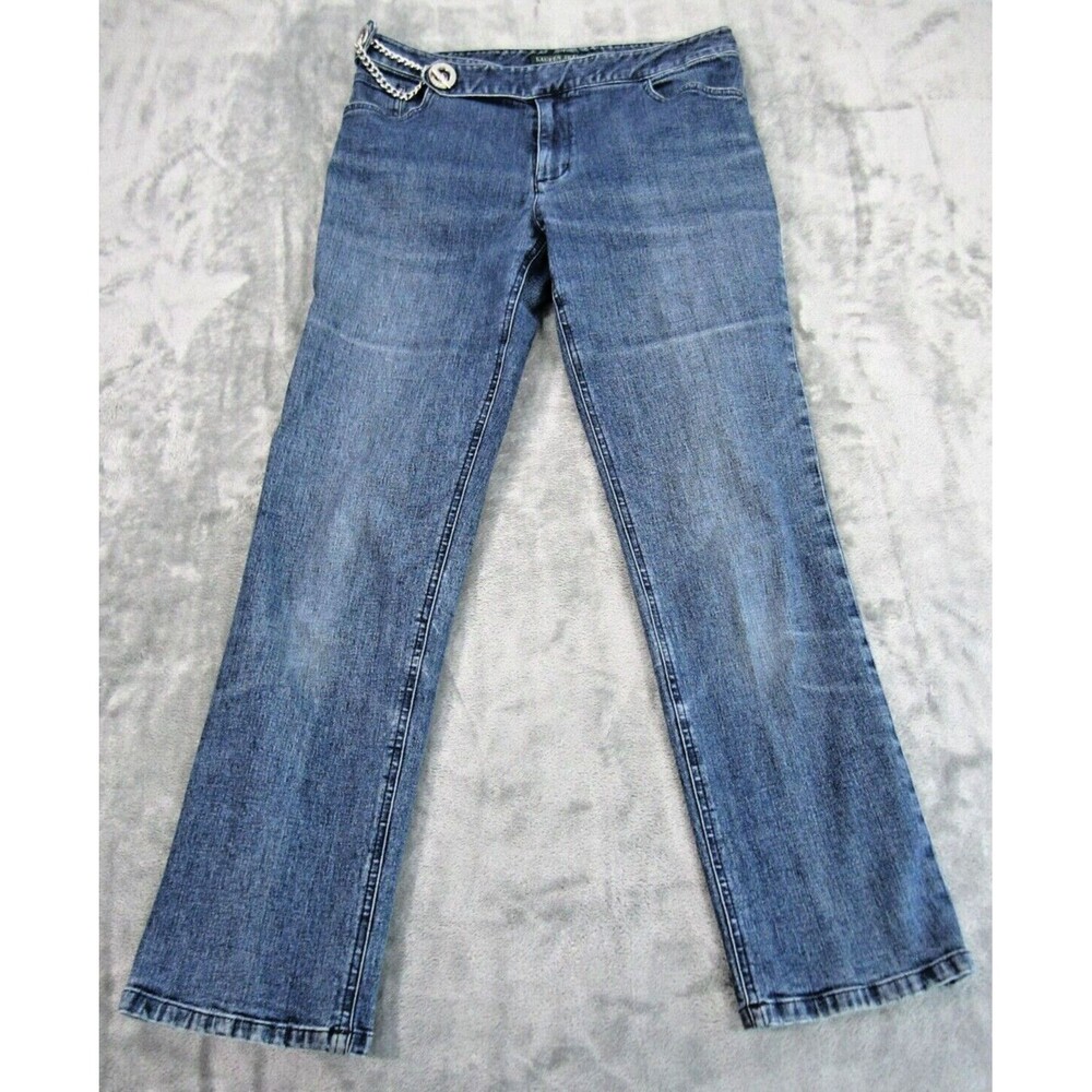 Lauren Jeans Co Ralph Lauren Women's Size 6 Hip Chain Belt Straight Leg Blue
